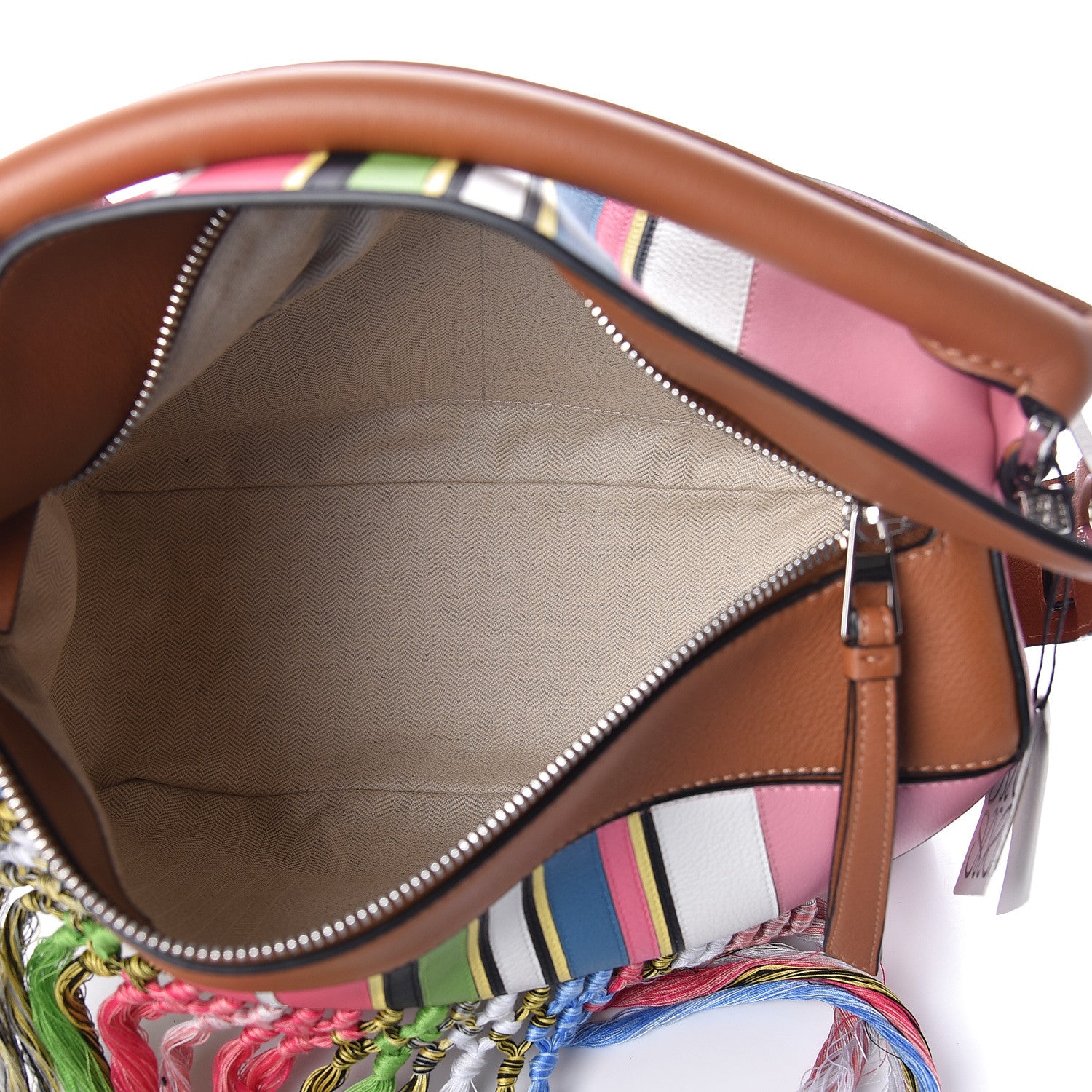 Loewe Calfskin Small Fringe Puzzle Bag Pink Multicolor 8 of 9