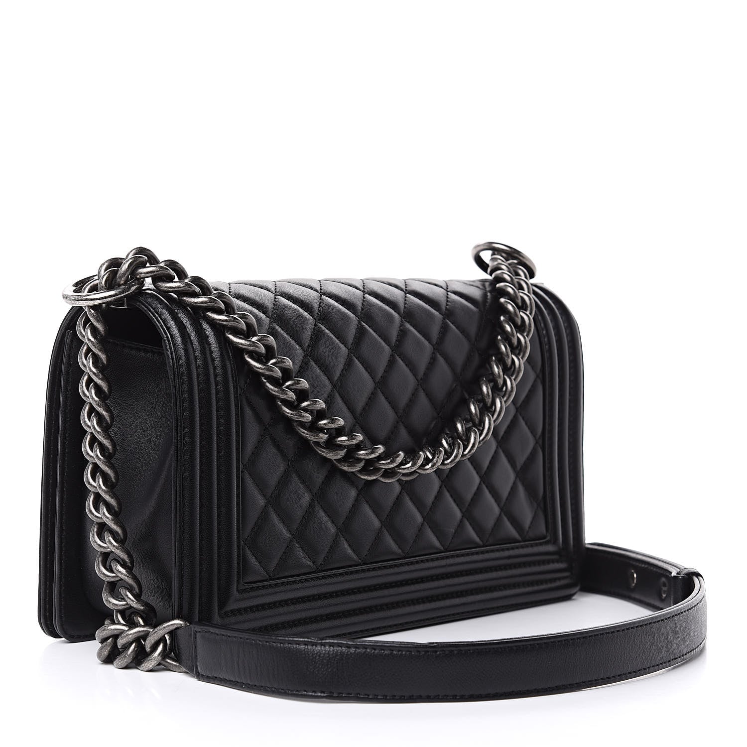 Chanel Lambskin Quilted Medium Boy Flap Black 3 of 13