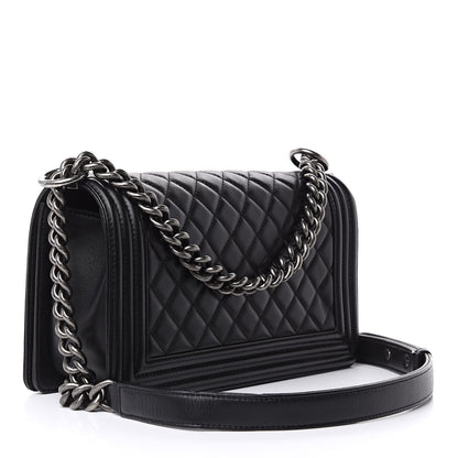 Chanel Lambskin Quilted Medium Boy Flap Black 3 of 13