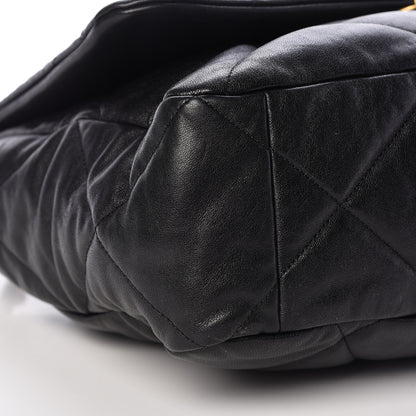 Chanel Goatskin Quilted Maxi 19 Flap Black 9 of 10