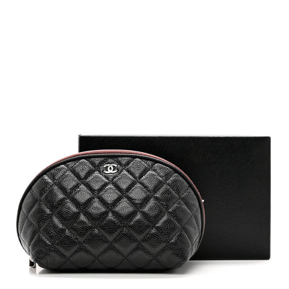 Chanel Caviar Quilted Small Curvy Cosmetic Case Black 8 of 8