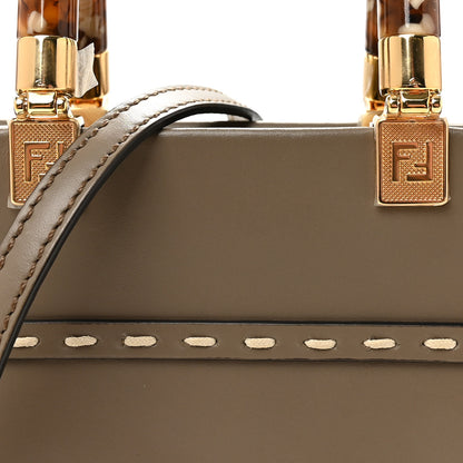 Fendi Vitello King Plexiglass Elaphe Python Print Logo Mini Fendi Sunshine Shopper Tote Tartufo Daisy Roccia 8 of 10