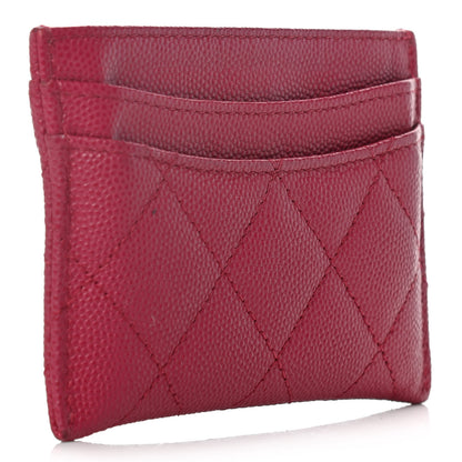 Chanel Caviar Quilted Card Holder Dark Pink 3 of 9