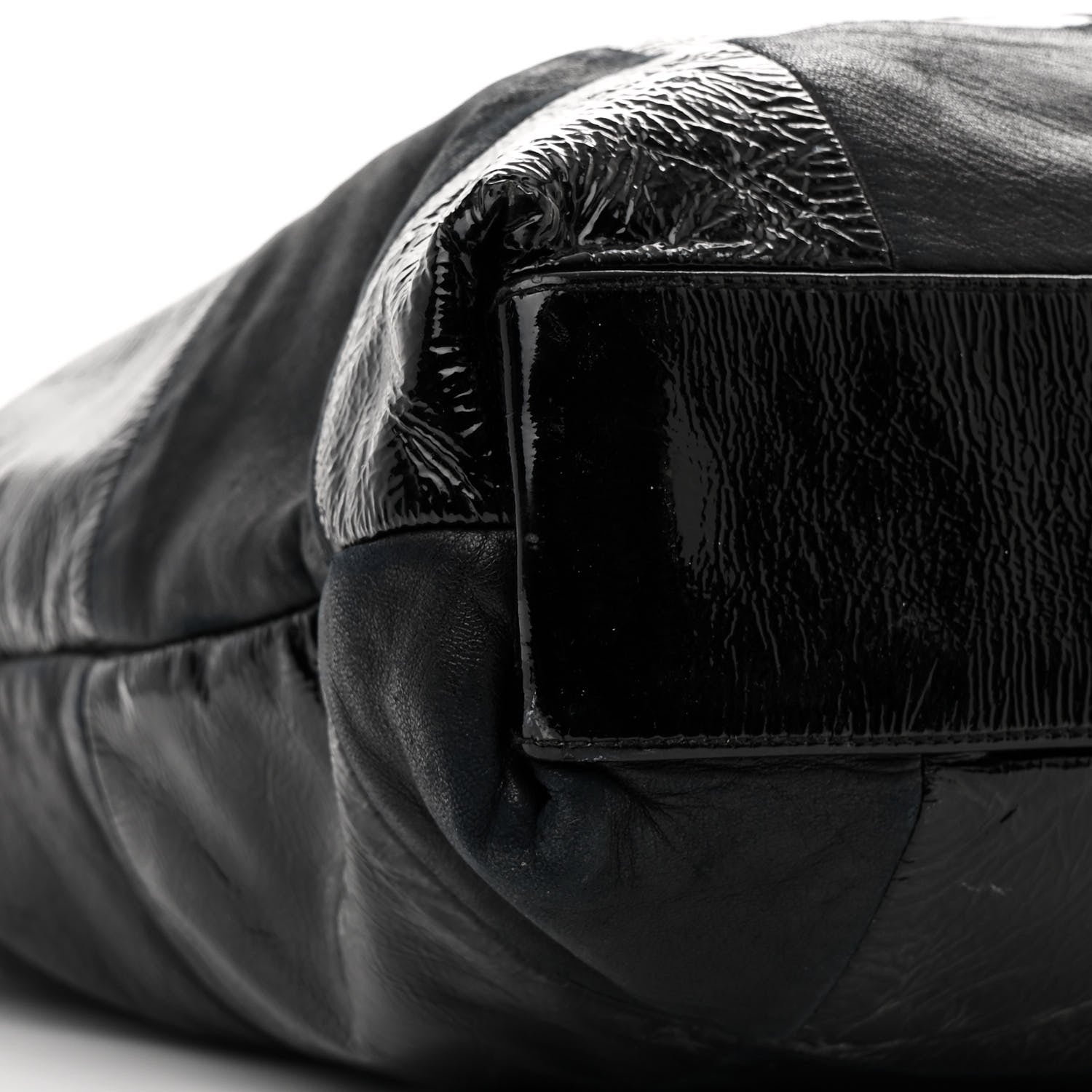 Chanel Patent Calfskin Patchwork Brooklyn Tote Black 9 of 10