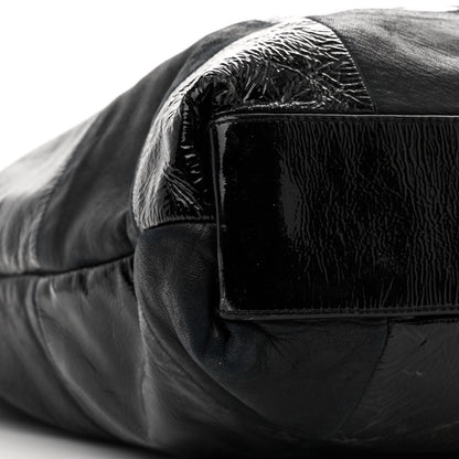 Chanel Patent Calfskin Patchwork Brooklyn Tote Black 9 of 10