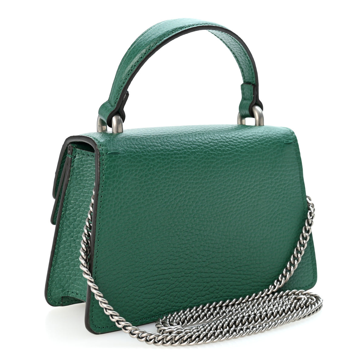 Dollar Calfskin Crystal Mini Dionysus Top Handle Bag Emerald