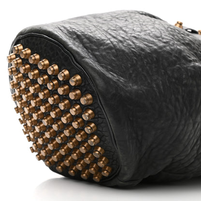 Alexander Wang Pebbled Lambskin Diego Bucket Bag Black Antique Brass Hardware 9 of 13