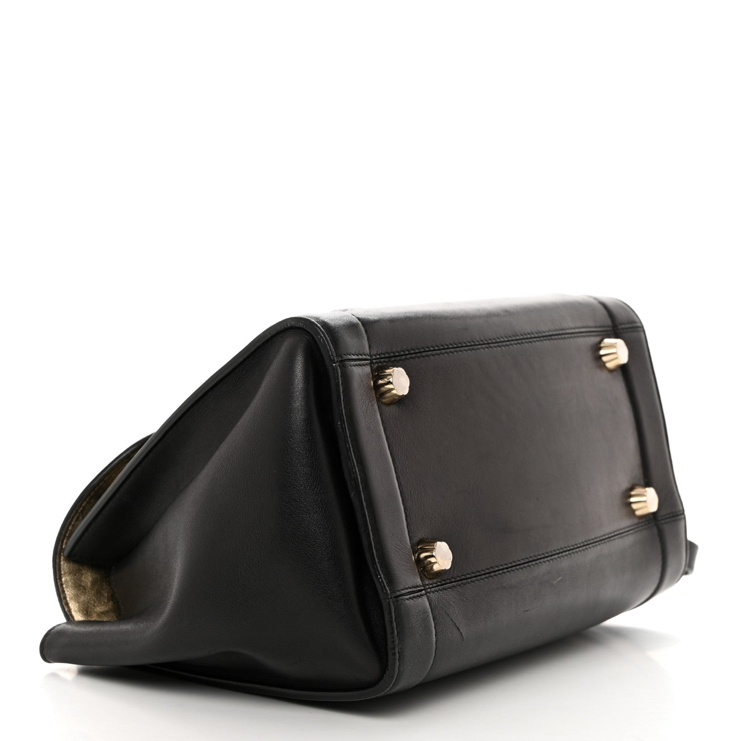 Salvatore Ferragamo Calfskin Sofia Rainbow Top Handle Bag Black 4 of 17