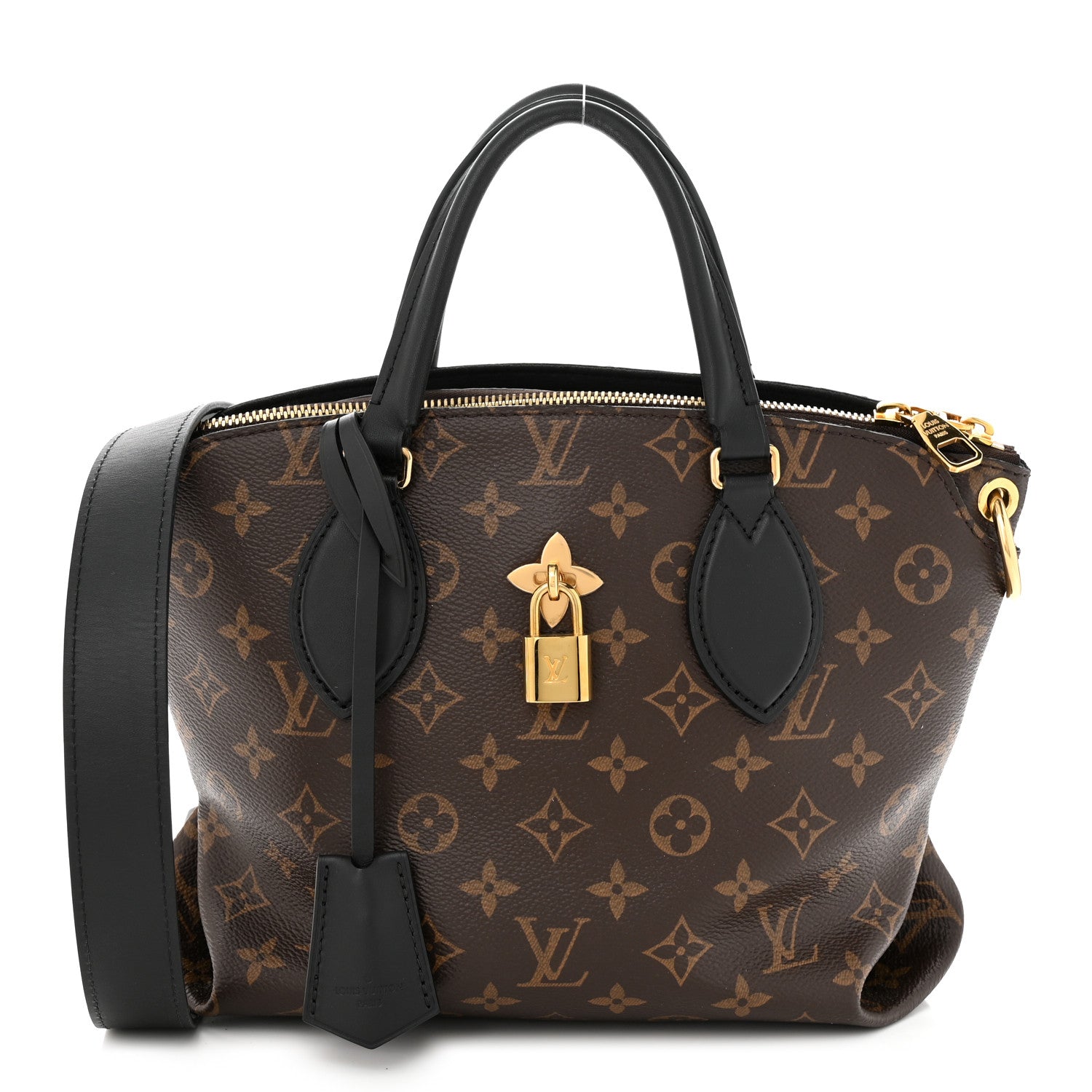 Louis Vuitton Monogram Flower Zipped Tote PM Black 1 of 9