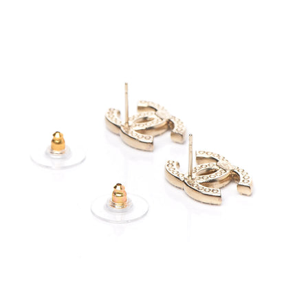 Chanel Crystal CC Earrings Gold 3 of 5