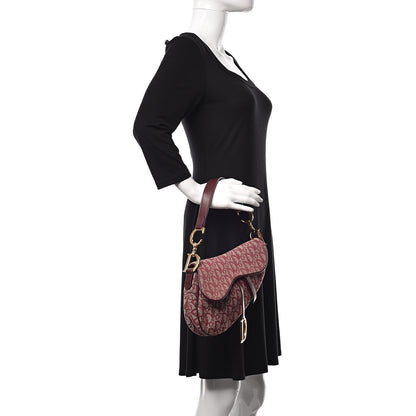 Christian Dior Monogram Saddle Bag Burgundy 2 of 16