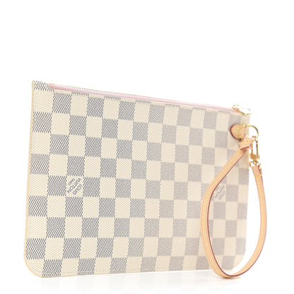 Louis Vuitton Damier Azur Neverfull MM GM Pochette Rose Ballerine 2 of 6