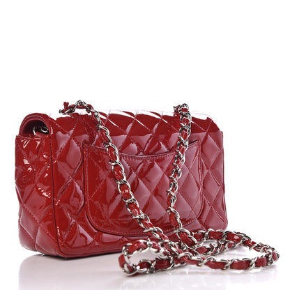 Chanel Patent Calfskin Quilted Mini Rectangular Flap Red 3 of 8
