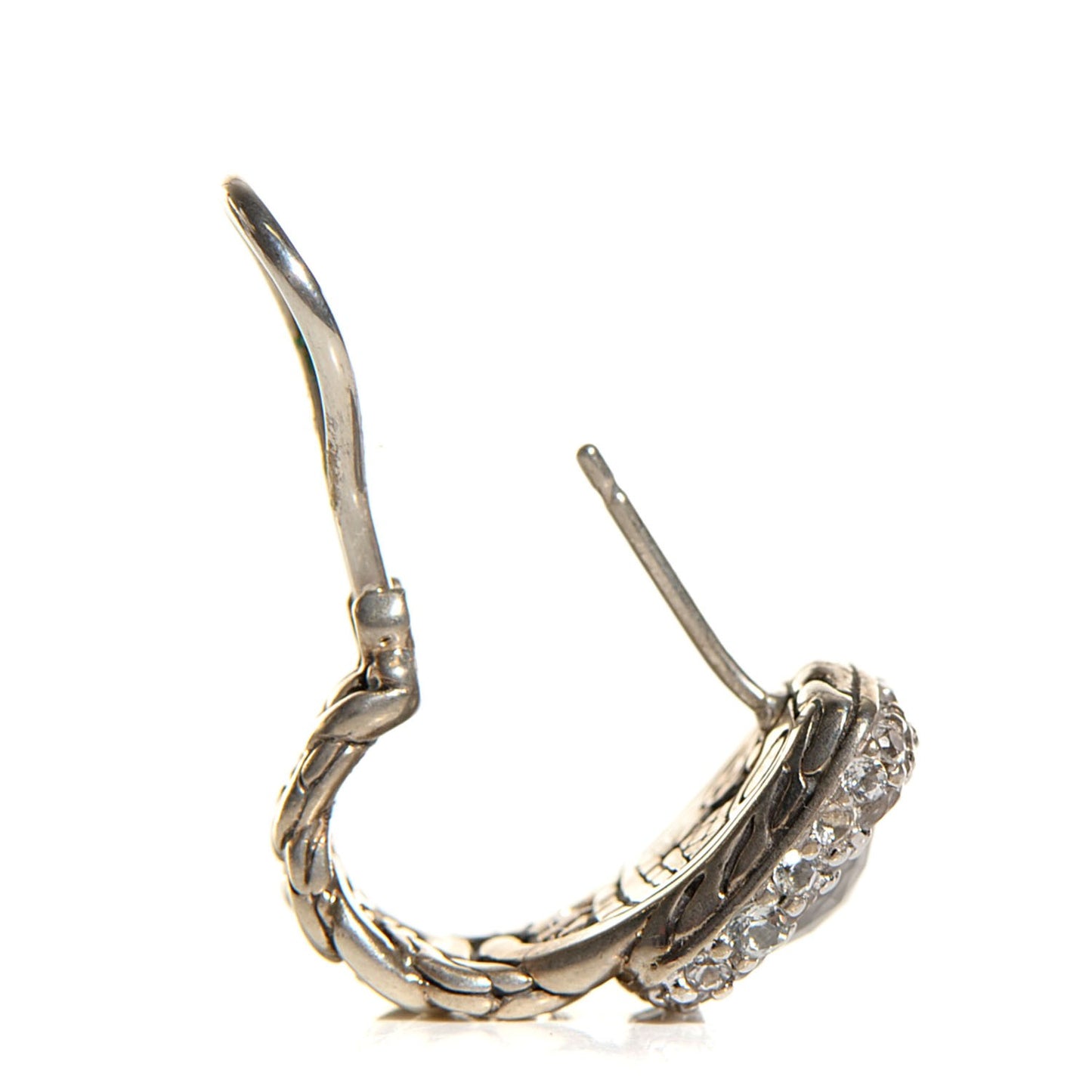 JOHN HARDY Sterling Silver White Topaz Batu Classic Earrings