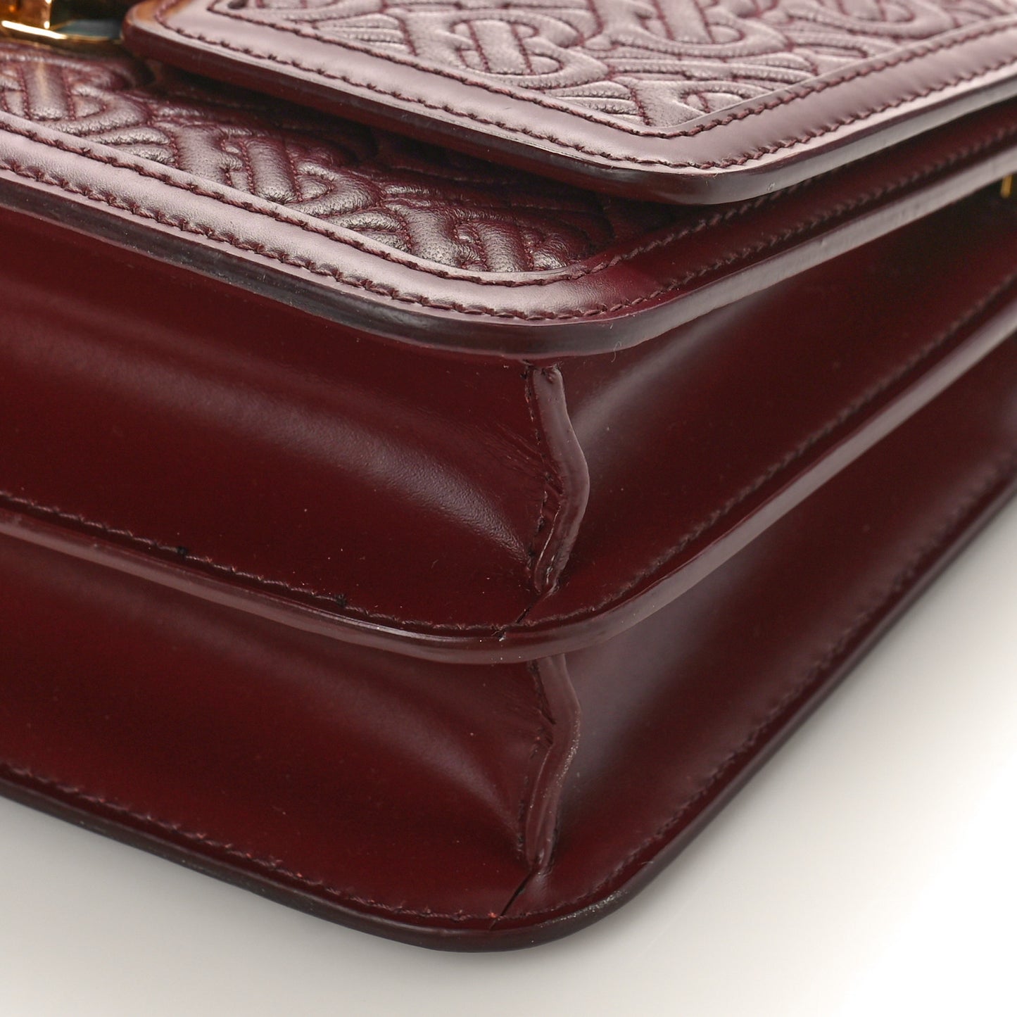 Calfskin Monogram Embossed Small TB Chain Bag Oxblood
