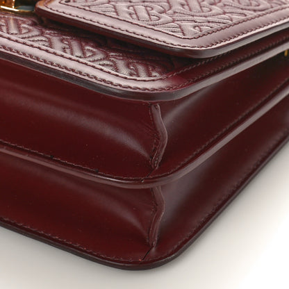 Burberry Calfskin Monogram Embossed Small TB Chain Bag Oxblood 8 of 9