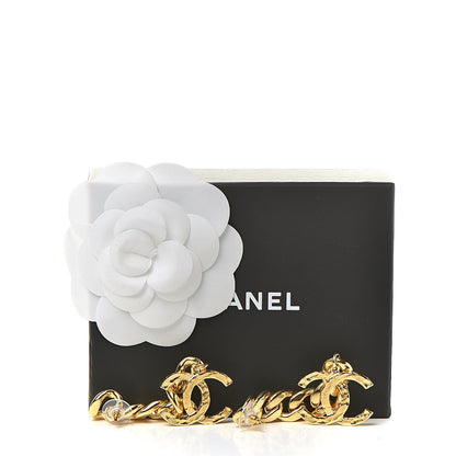 Chanel Metal CC Pick Drop Earrings Gold 5 of 5