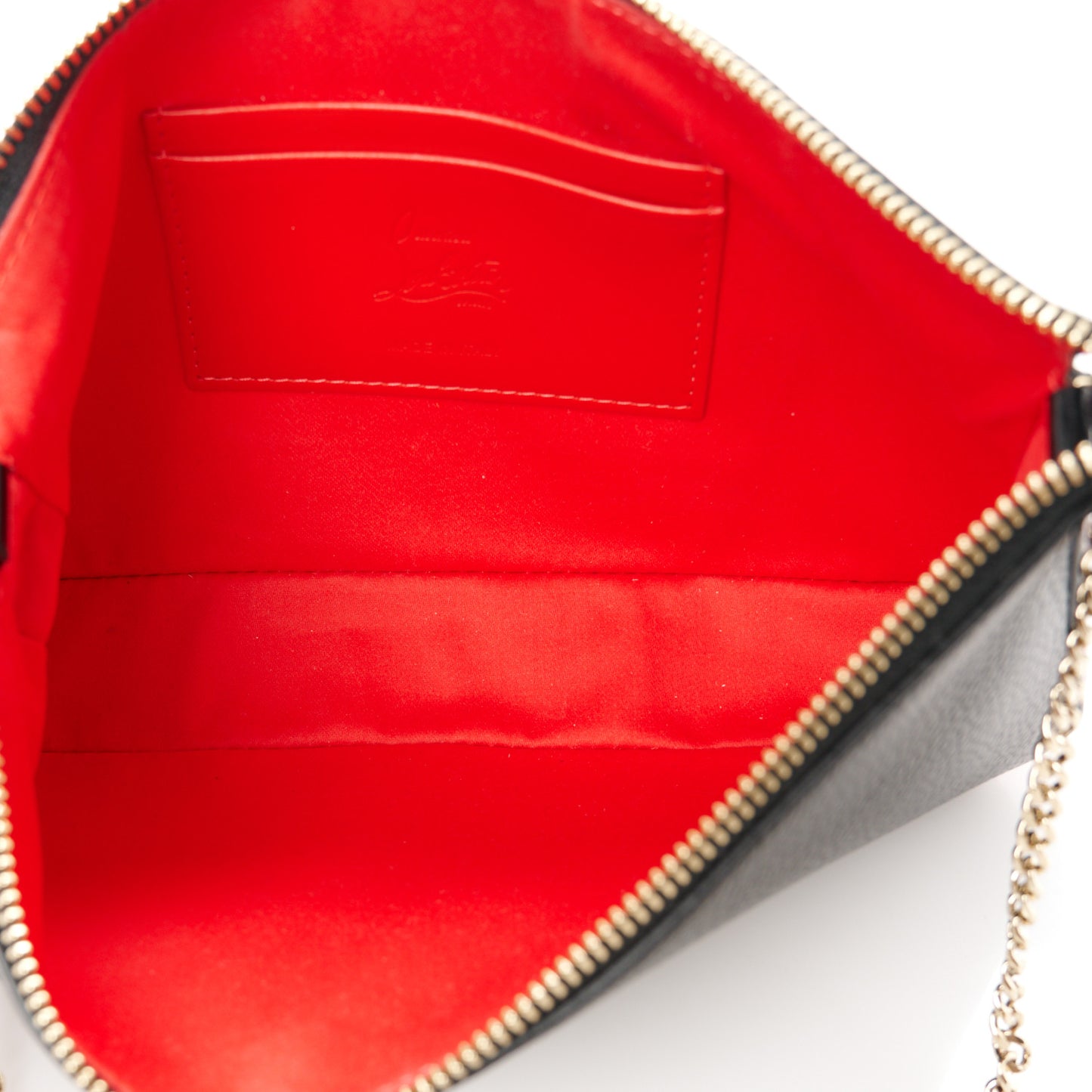 Calfskin Loubila Chain Clutch Black