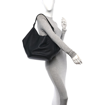 Khaite Pebbled Sport Calfskin Medium Lotus Tote Black 2 of 10