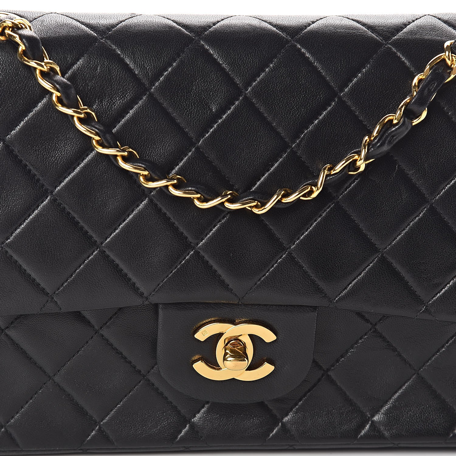 Chanel Lambskin Quilted Medium Double Flap Black 9 of 11