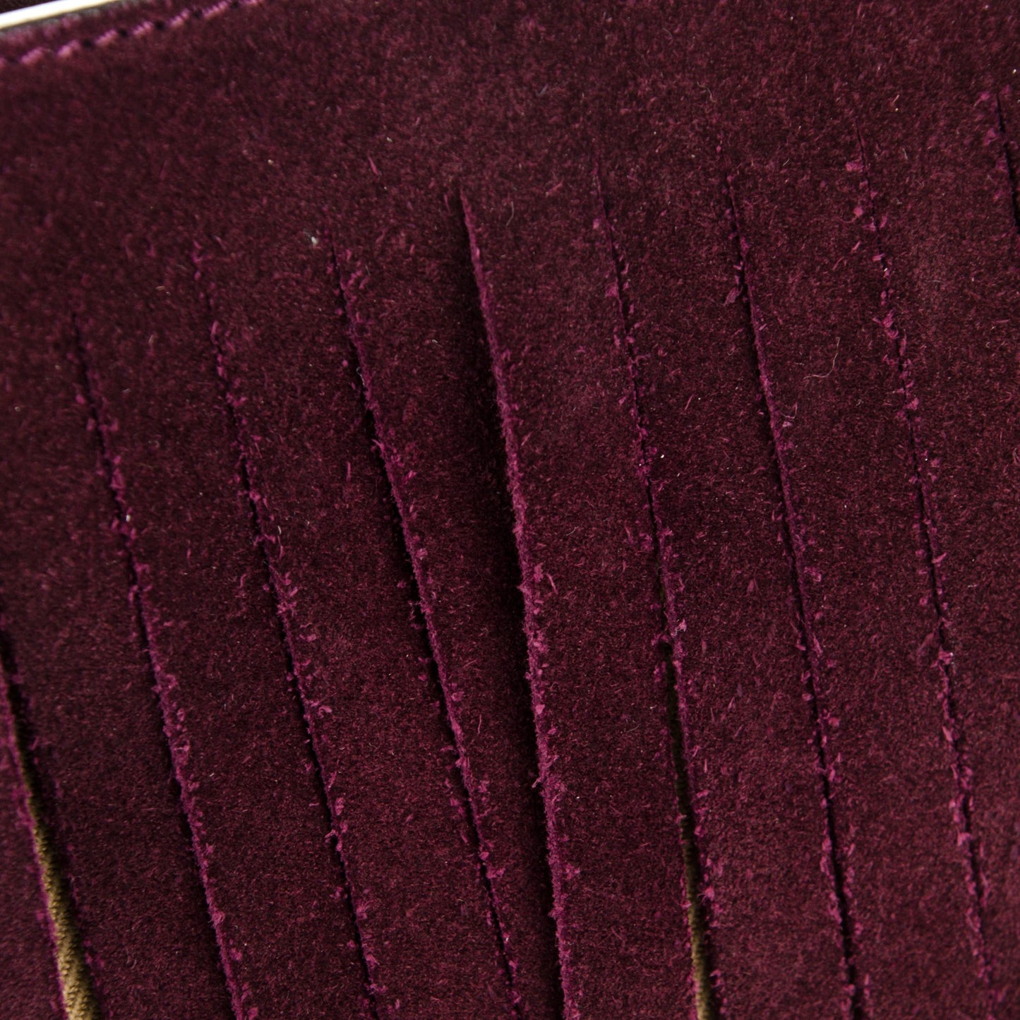 Suede Fringe House Check Baby Bucket Bag Elderberry
