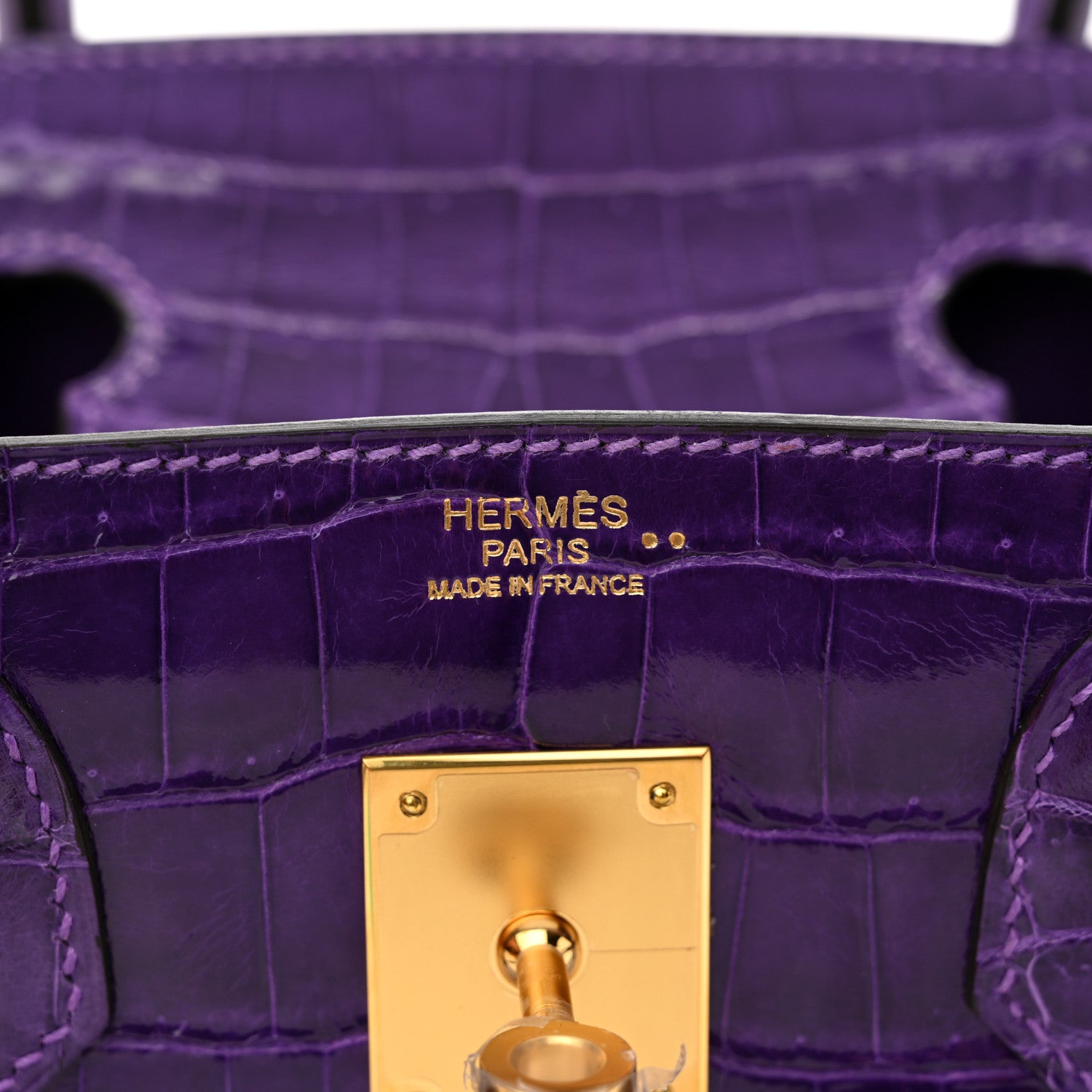 Hermes Shiny Niloticus Crocodile Birkin 30 Ultraviolet 6 of 13