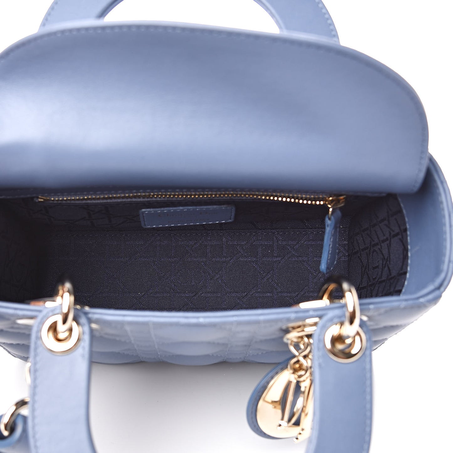 Lambskin Cannage Small My ABCDior Lady Dior Denim Blue