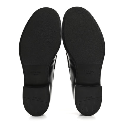 Prada Spazzolato Triangle Logo 50mm Loafers 8 Black 6 of 11