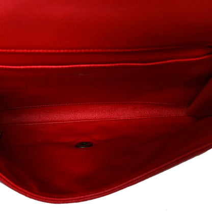 Chanel Lambskin Quilted Clutch With Chain Flap Red 4 of 9