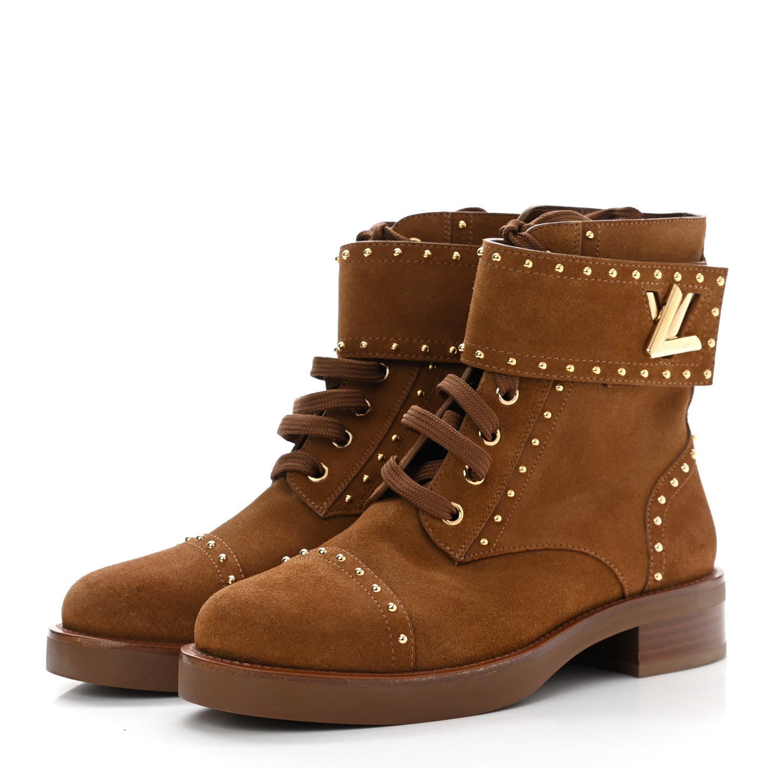 Louis Vuitton Suede Wonderland Ranger Boots 37 Brown 3 of 10