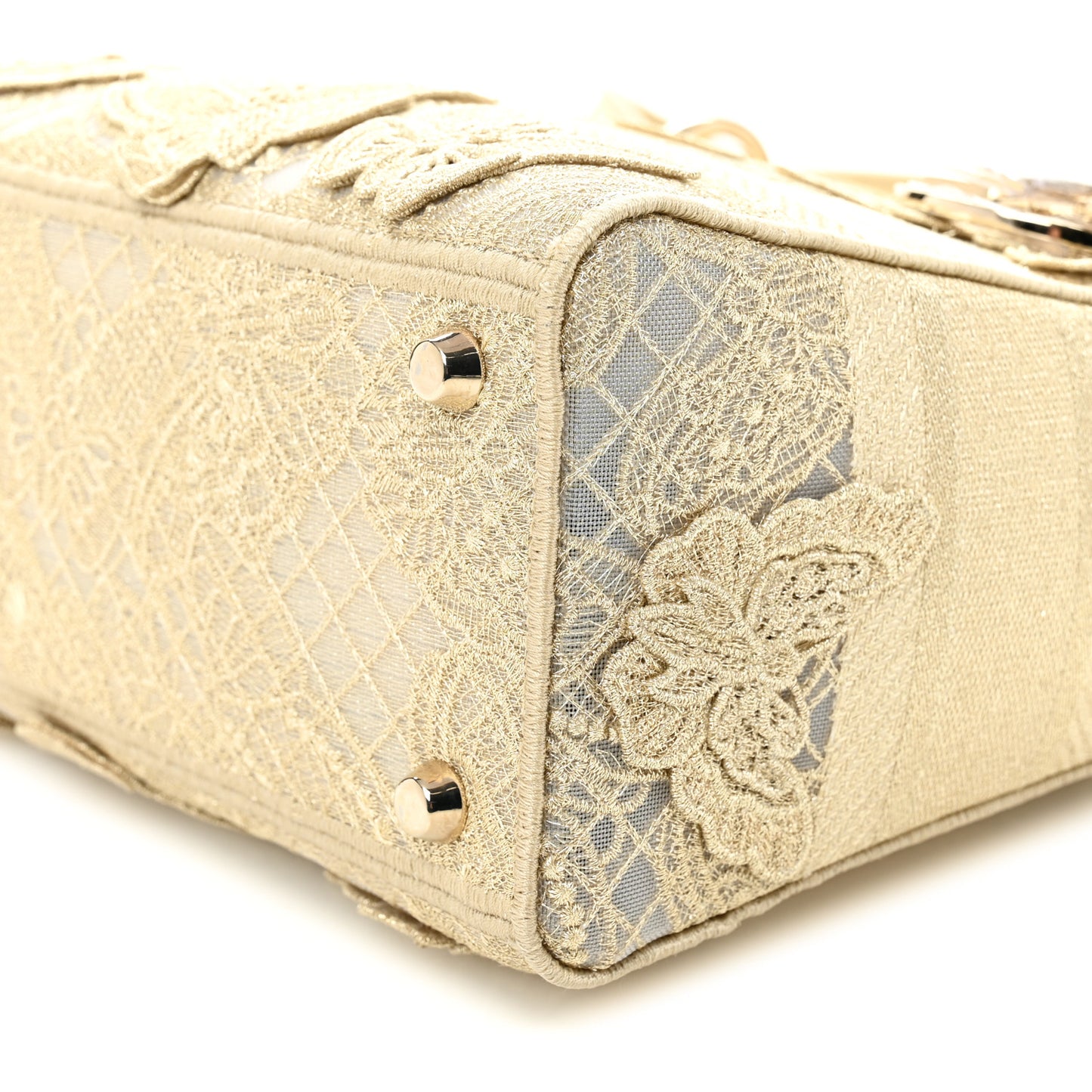 Canvas Embroidered 3D Macrame D-Lace Butterfly Medium Lady D-Lite Gold