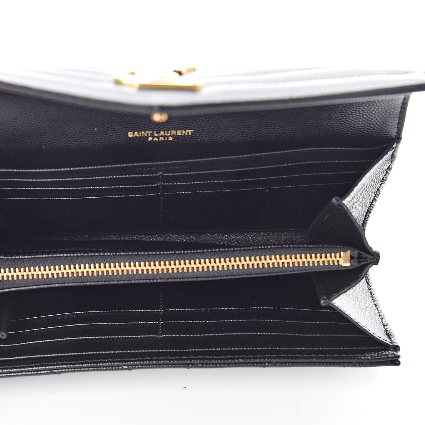 Grain De Poudre Matelasse Chevron Monogram Flap Wallet Black