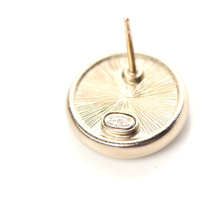 Chanel Crystal CC Round Earrings Light Gold 4 of 5