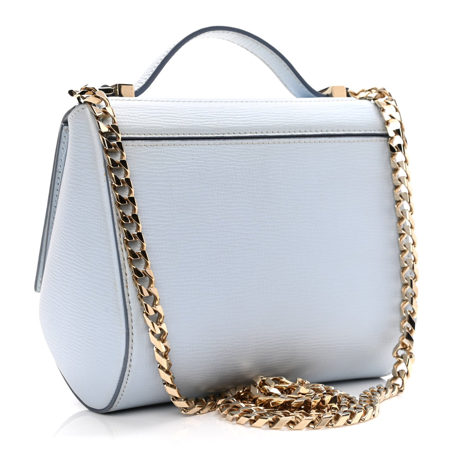 Givenchy Textured Calfskin Mini Pandora Box Chain Crossbody Bag Pale Blue 3 of 12