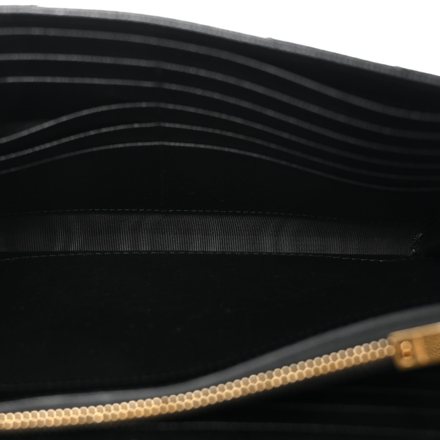 Saint Laurent Grain De Poudre Matelasse Chevron Monogram Chain Wallet Black 5 of 10