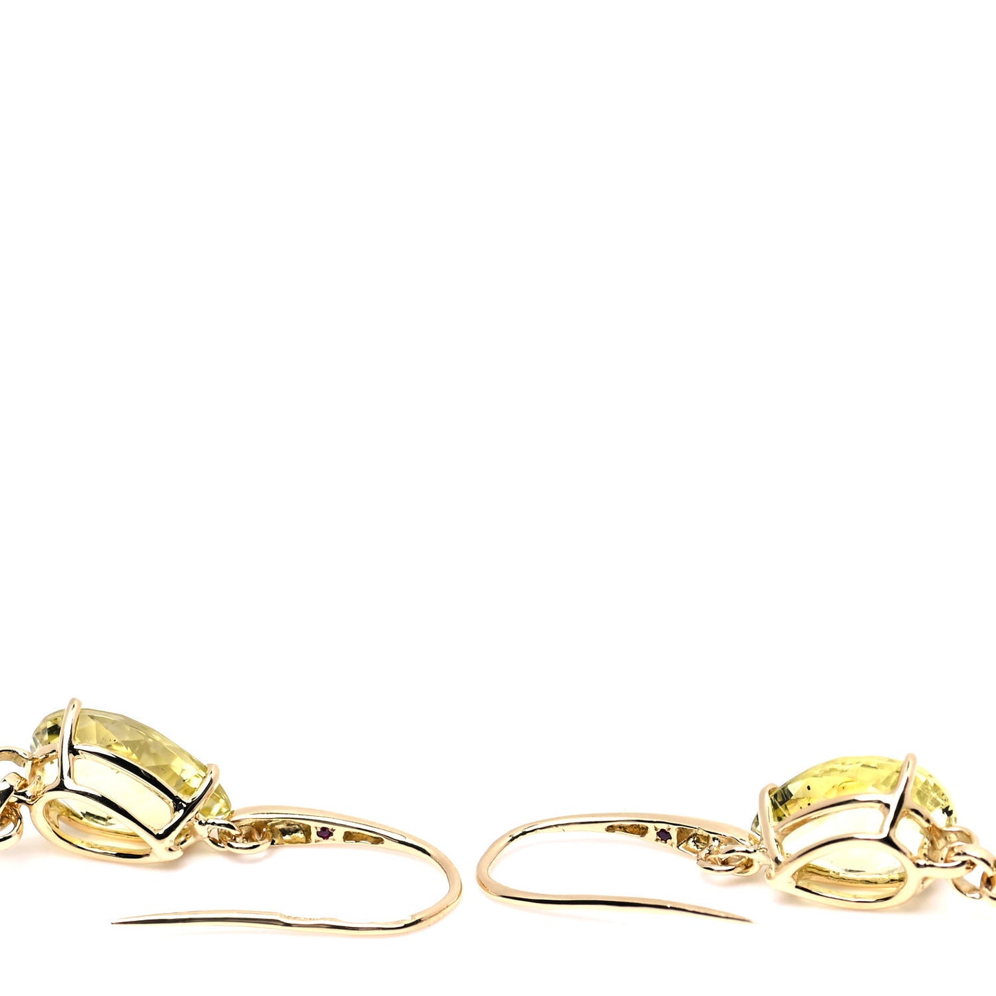 18K Yellow Gold Amethyst Citrine Prasiolite Drop Earrings