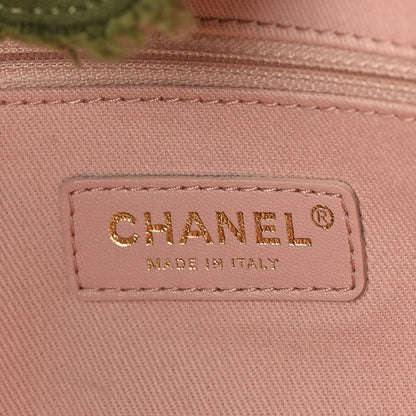 Chanel Canvas Chevron Cuba Patchwork Shopper Tote Khaki 6 of 9