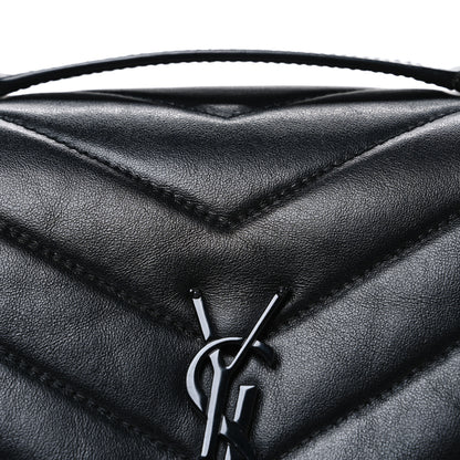 Saint Laurent Calfskin Y Quilted Monogram Monochrome Small Loulou Chain Satchel Black 8 of 11
