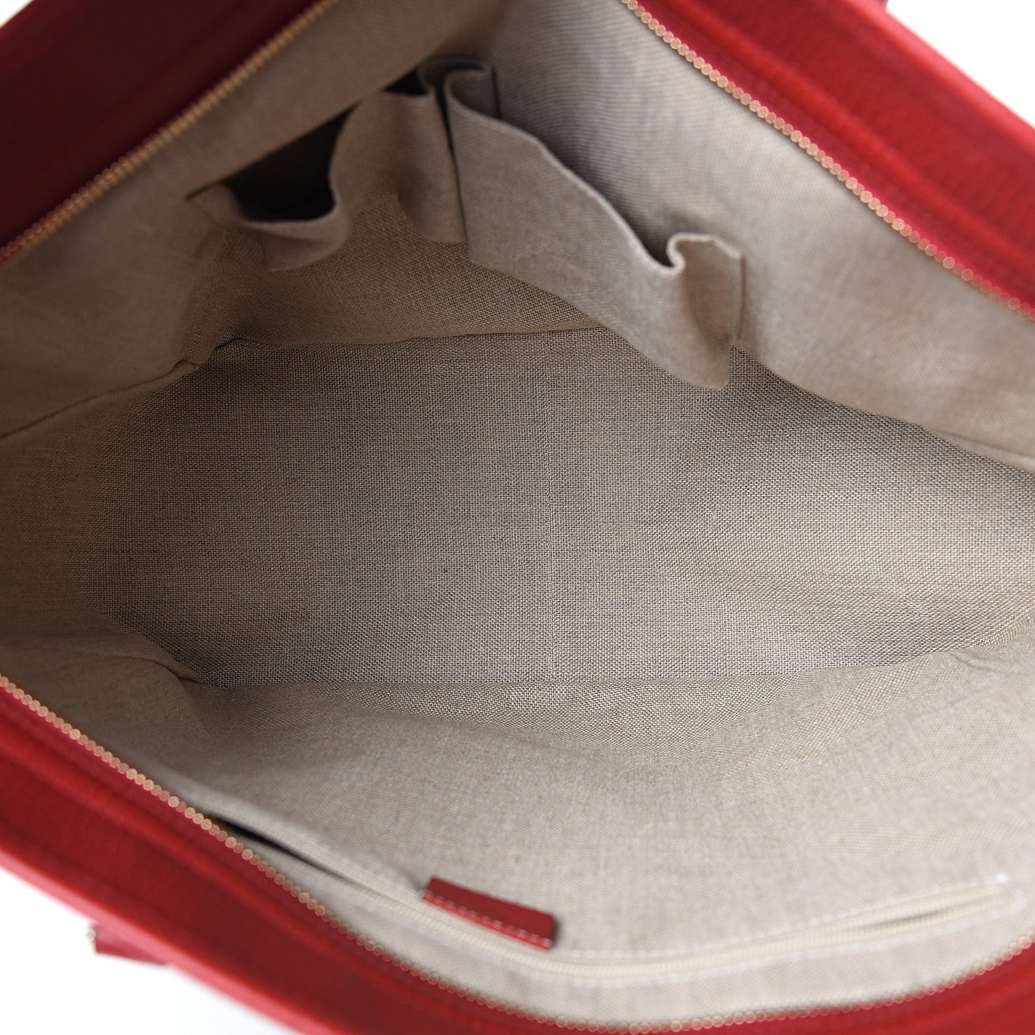 Gucci Monogram Bree Zippered Tote Beige Red 4 of 9