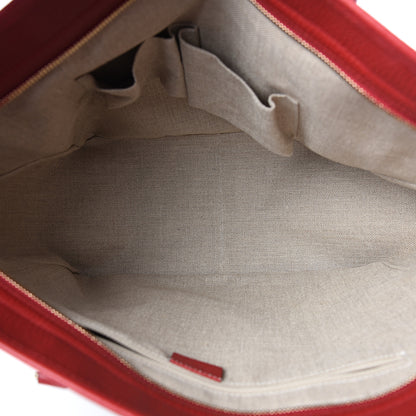 Gucci Monogram Bree Zippered Tote Beige Red 4 of 9