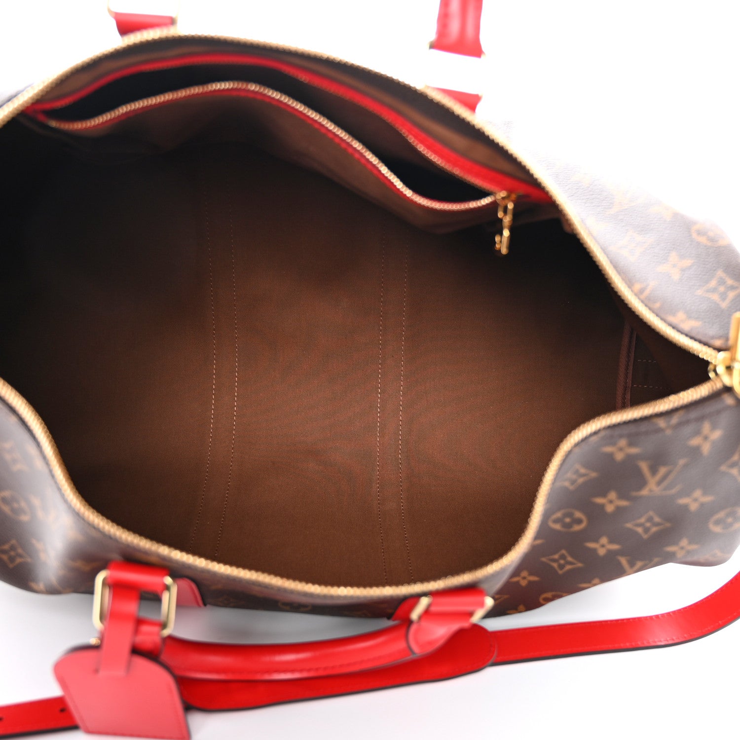 Louis Vuitton Calfskin Monogram Keepall Bandouliere 50 Coquelicot 4 of 20