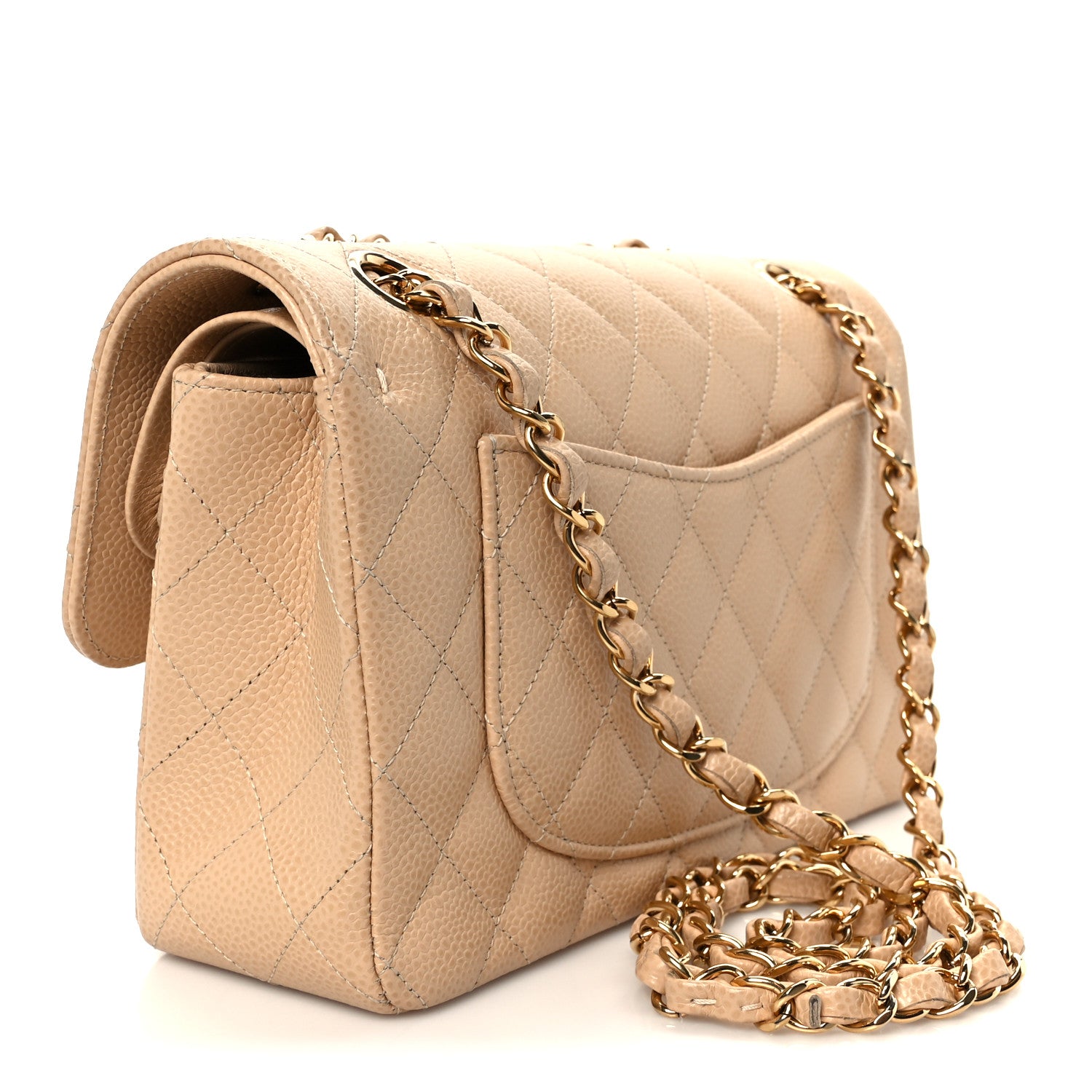 Chanel Caviar Quilted Small Double Flap Beige 3 of 12