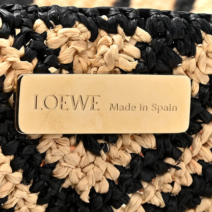 Loewe Raffia Calfskin Paula's Ibiza Medium Puzzle Fold Tote Natural Honey Gold 6 of 10