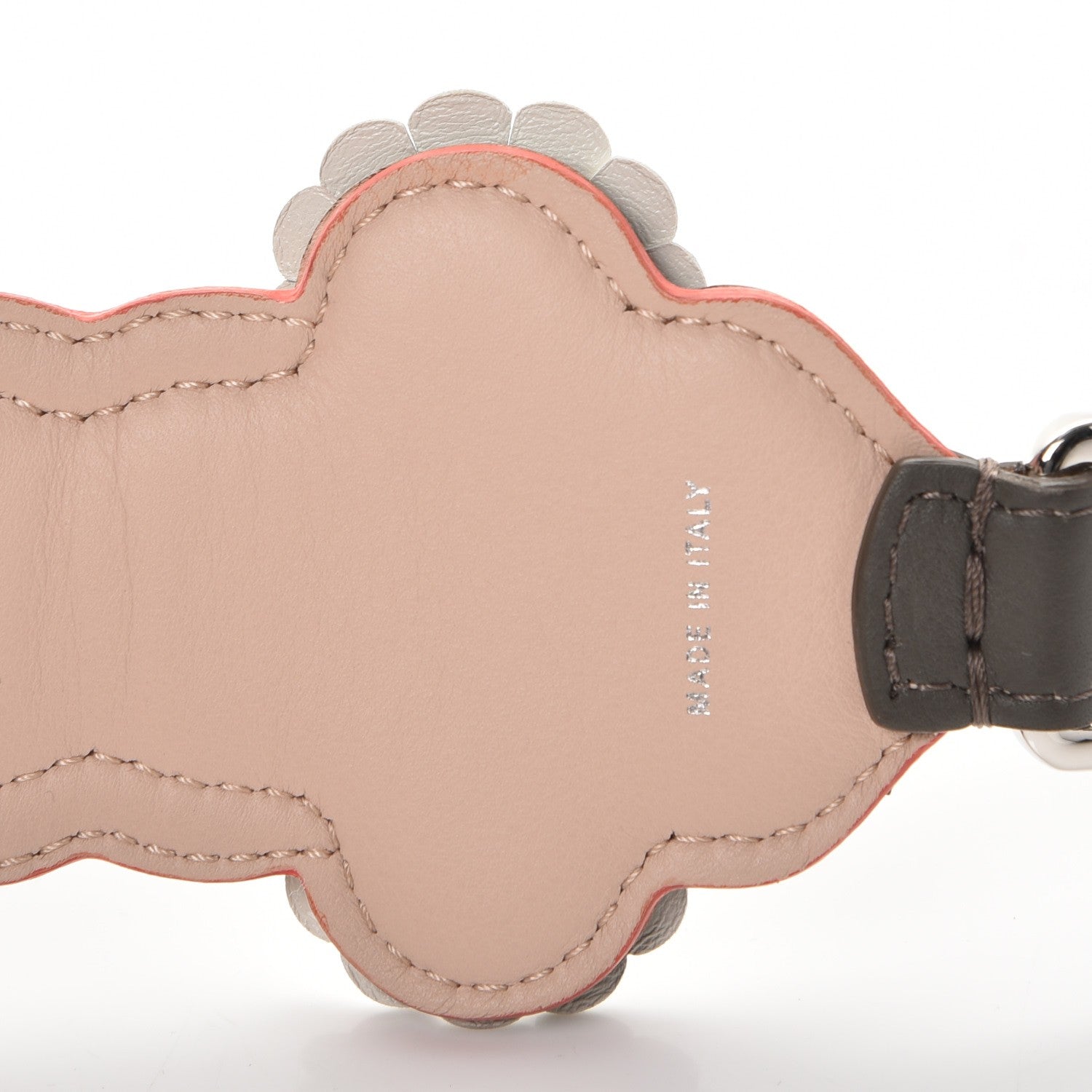 Fendi Vitello Dolce Nappa Hypnoteyes Bi-Color Scalloped Spike Studded Strap You Carbone Plaster White Multicolor 7 of 7