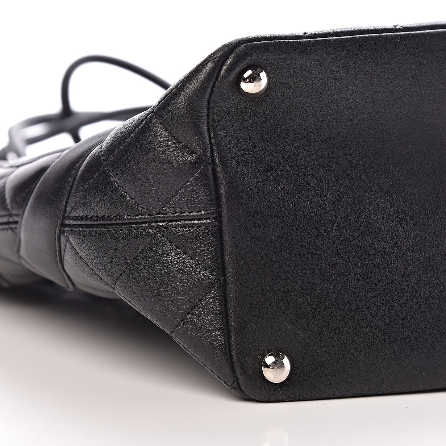 Calfskin Quilted Medium Cambon Tote Black