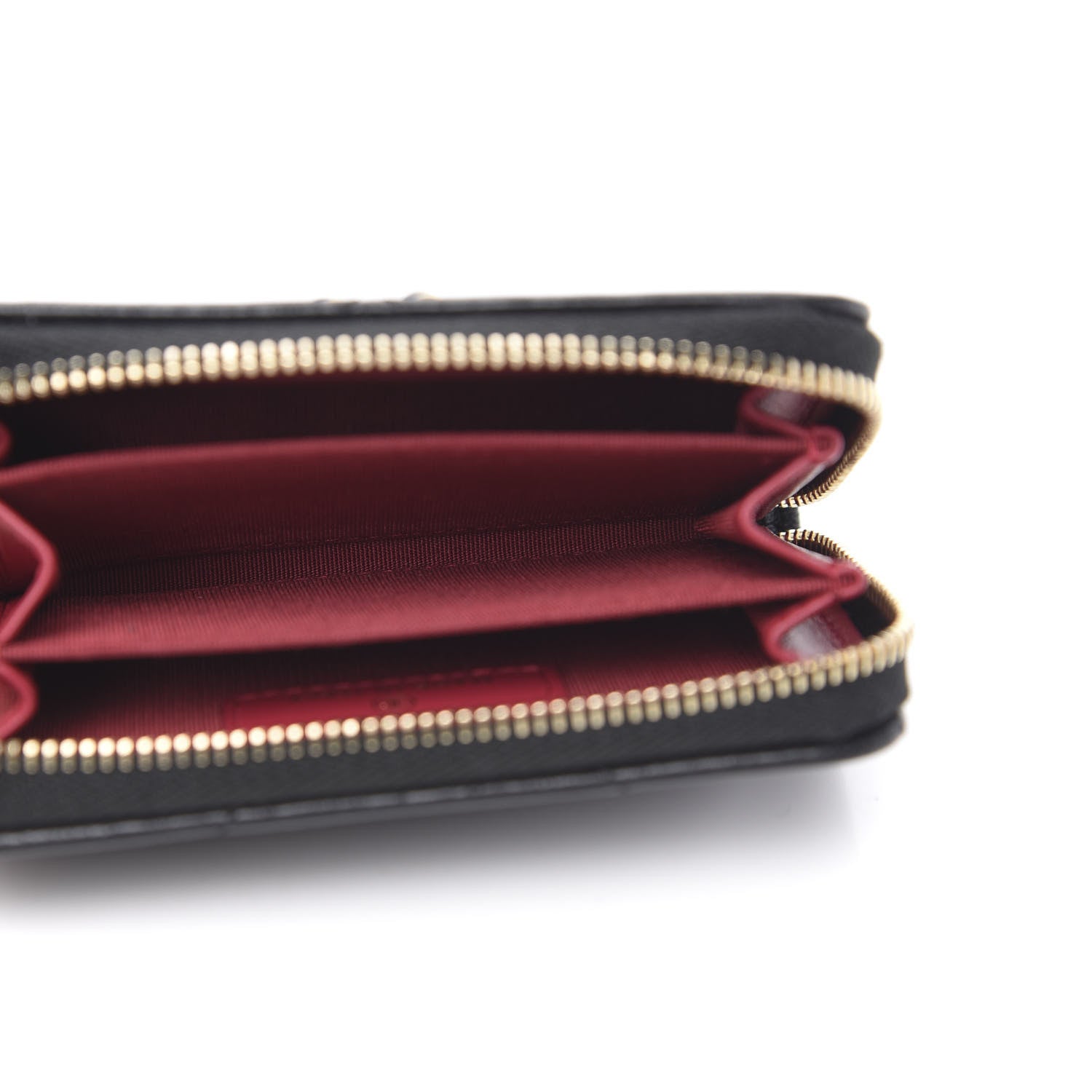 Chanel Lambskin Quilted Chanel 19 Zip Around Coin Purse Wallet Black 5 of 8