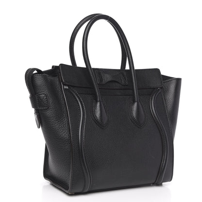 Celine Drummed Calfskin Micro Luggage Black 3 of 12
