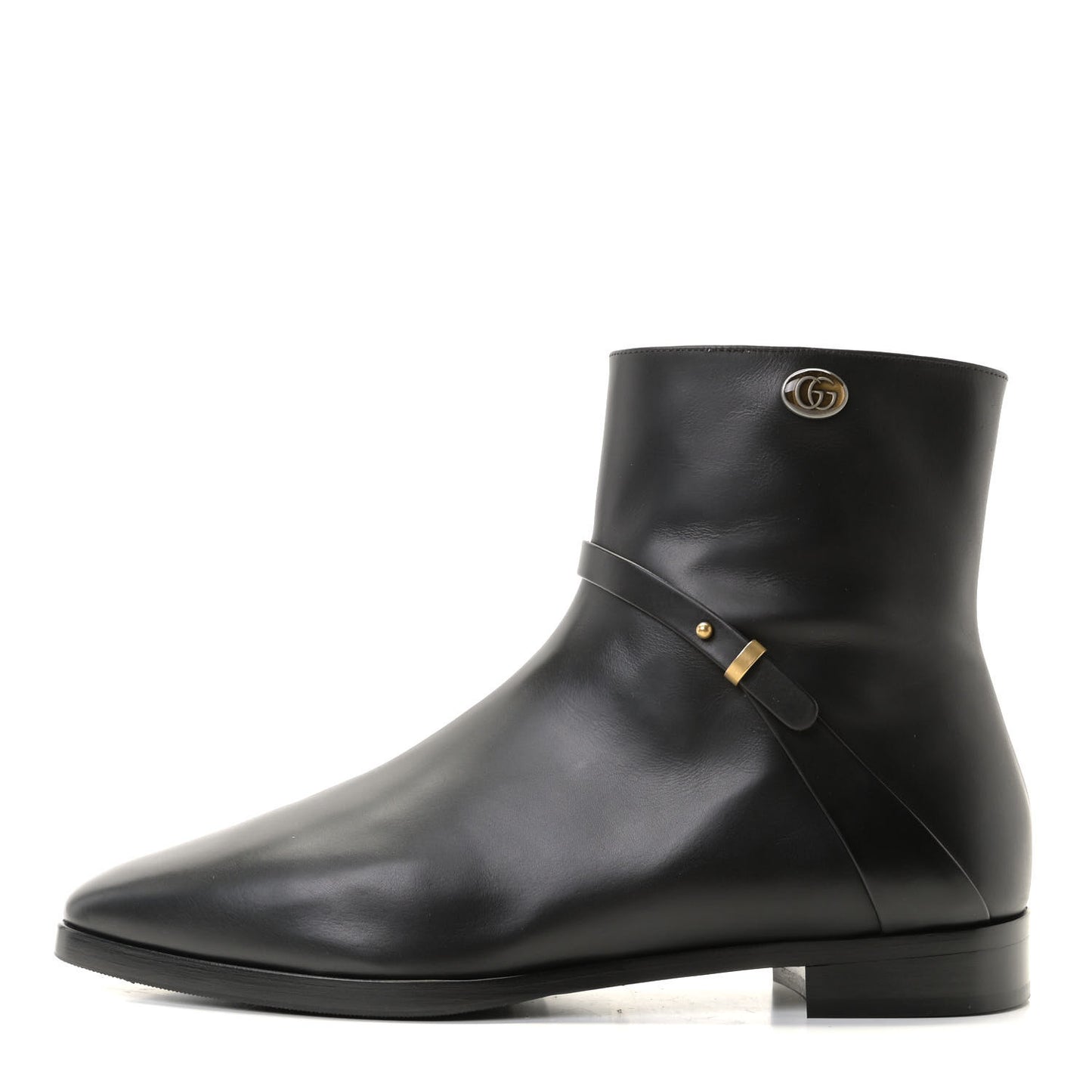 Calfskin Womens GG Ankle Boots 42 Black