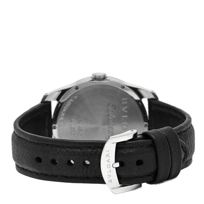 Bulgari Stainless Steel Calfskin 42mm Solotempo Quartz Watch Black 3 of 5