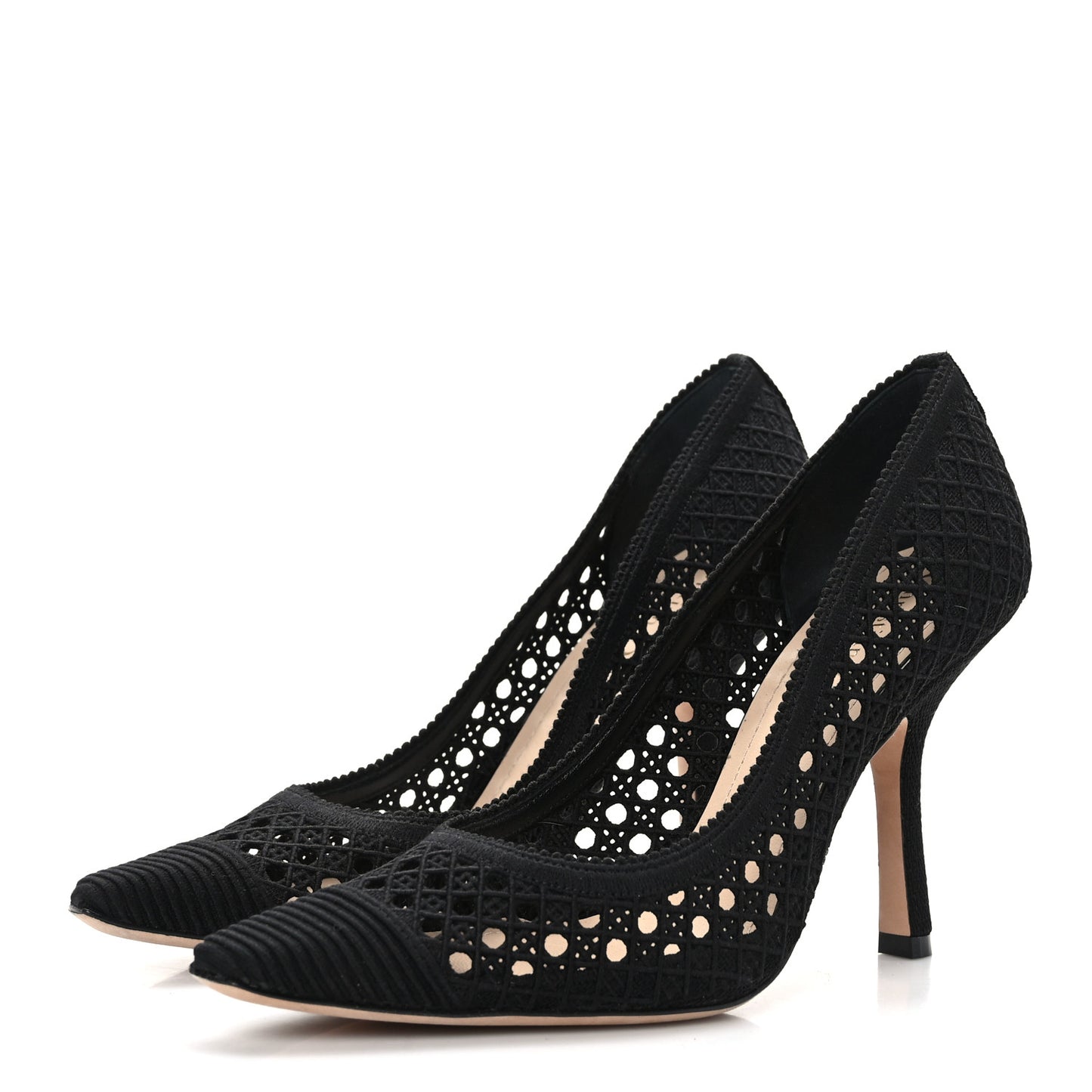 Mesh Cotton Cannage Dior Capture 100mm Pumps 37 Black